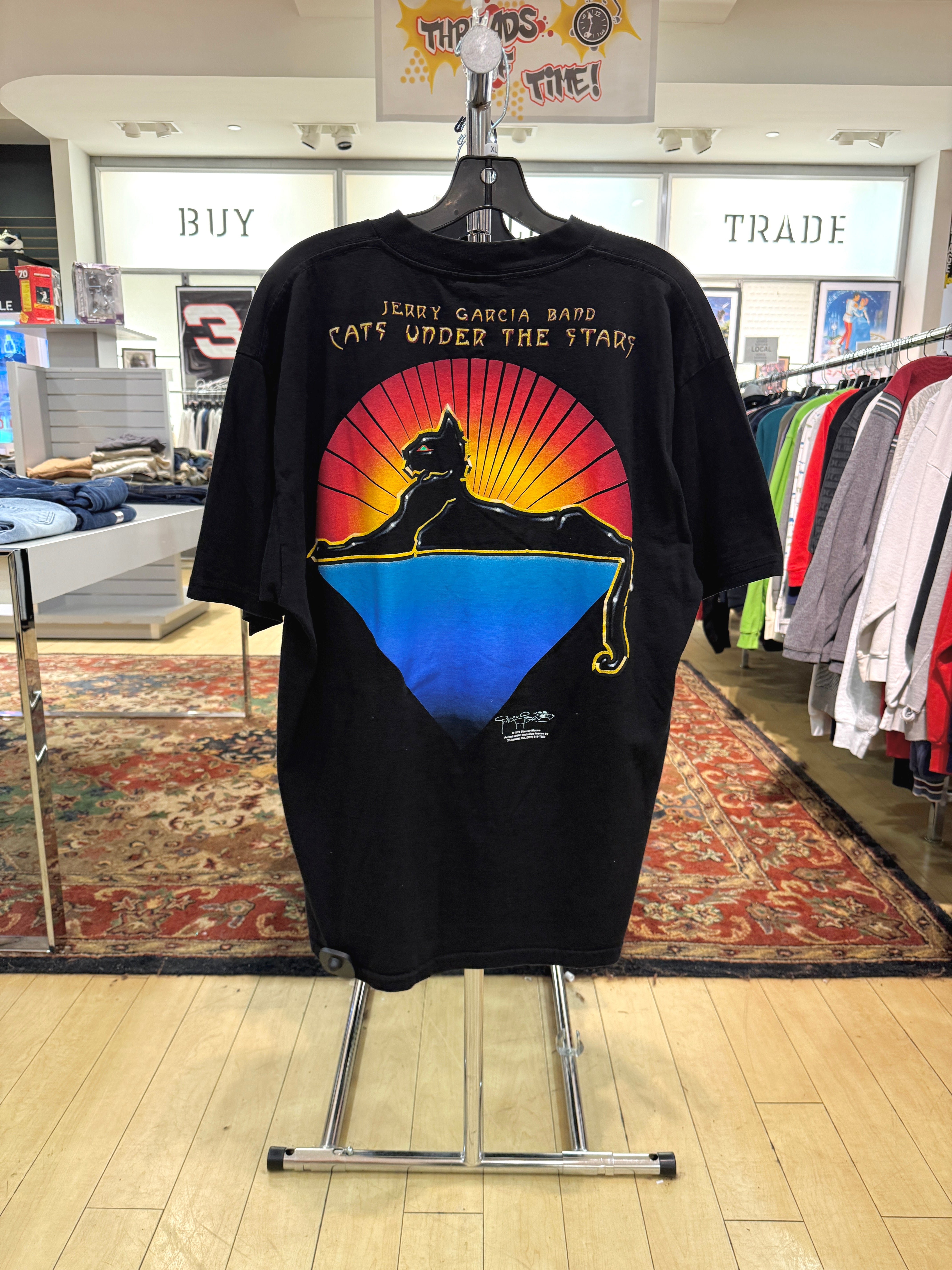Y2K Jerry Garcia Band Cats Under the Stars Stanley Mouse Tee Sz XL