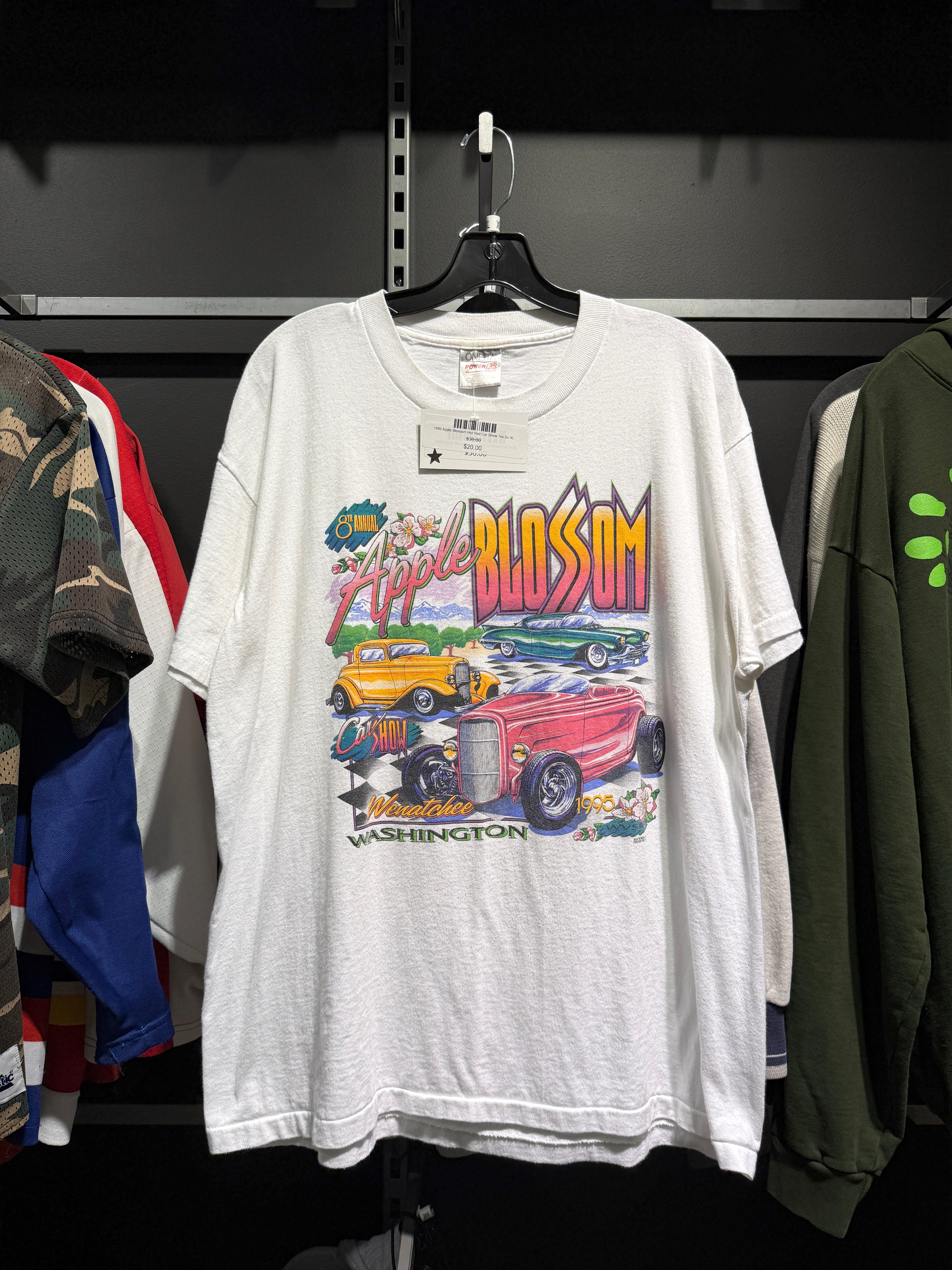 1995 Apple Blossom Hot Rod Car Show Tee Sz XL