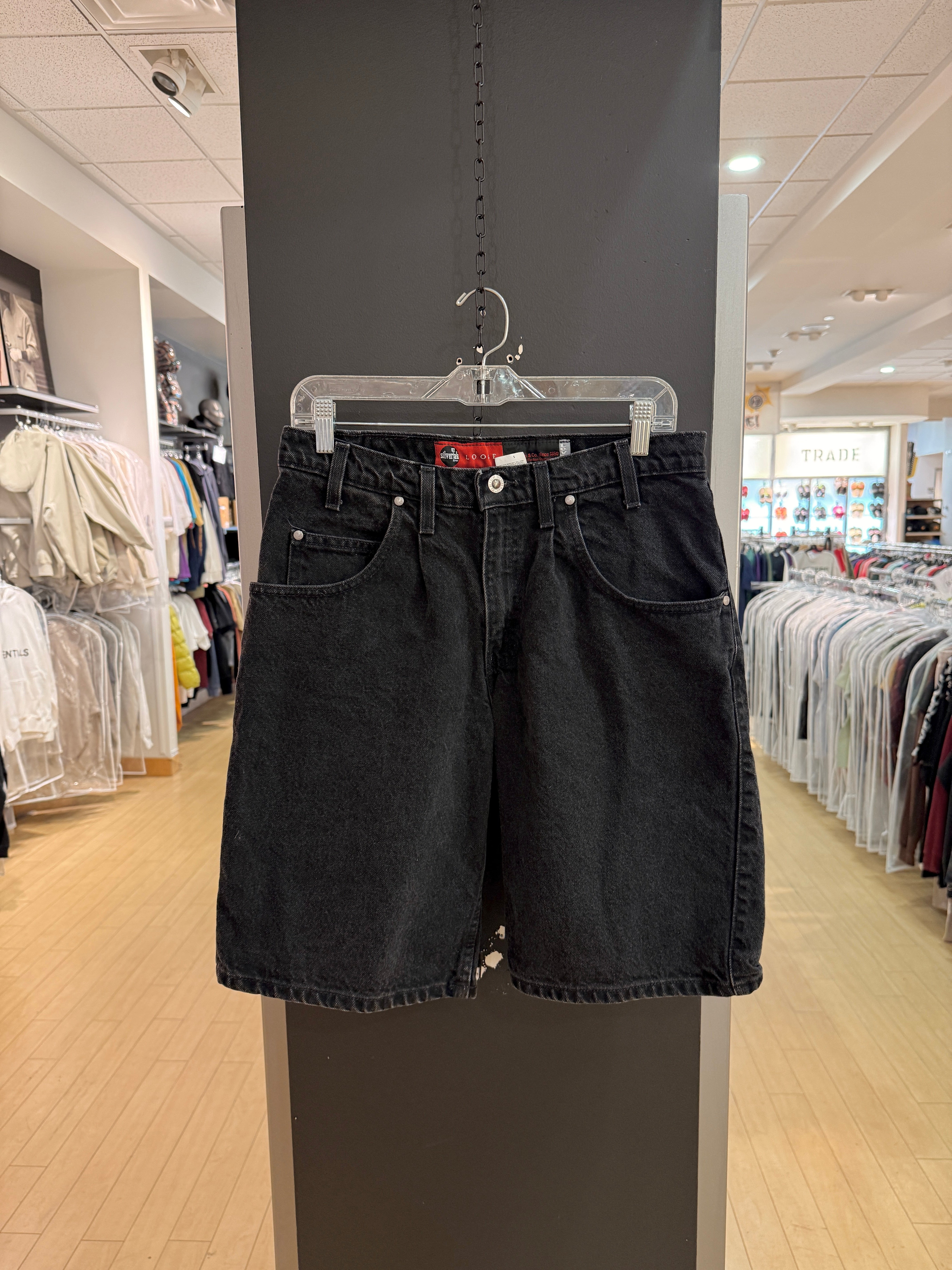 90s Levi's Silver Tab Black Denim Jorts Size 32