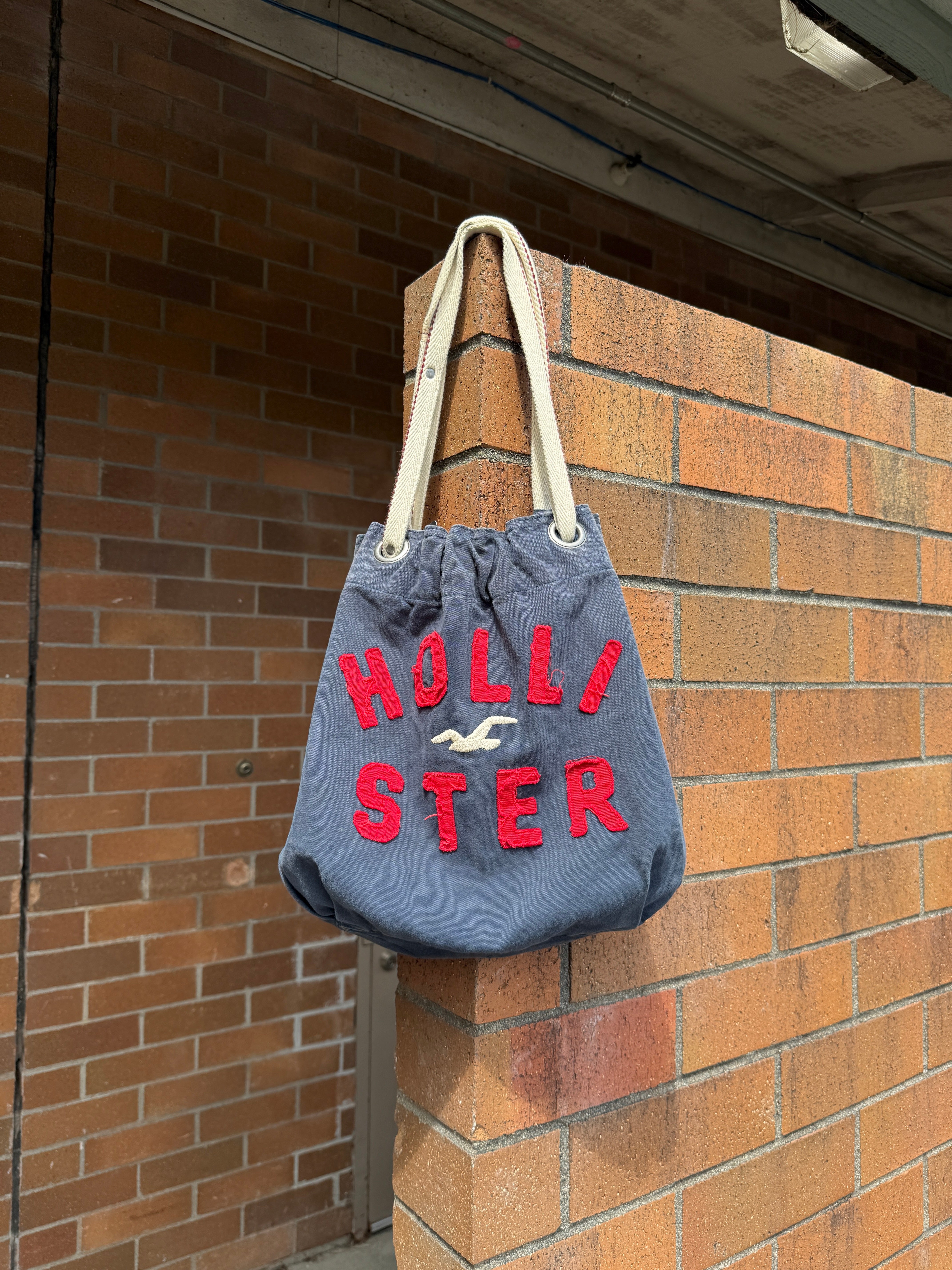 2010s Hollister Navy Blue Beach Bag Size O/S