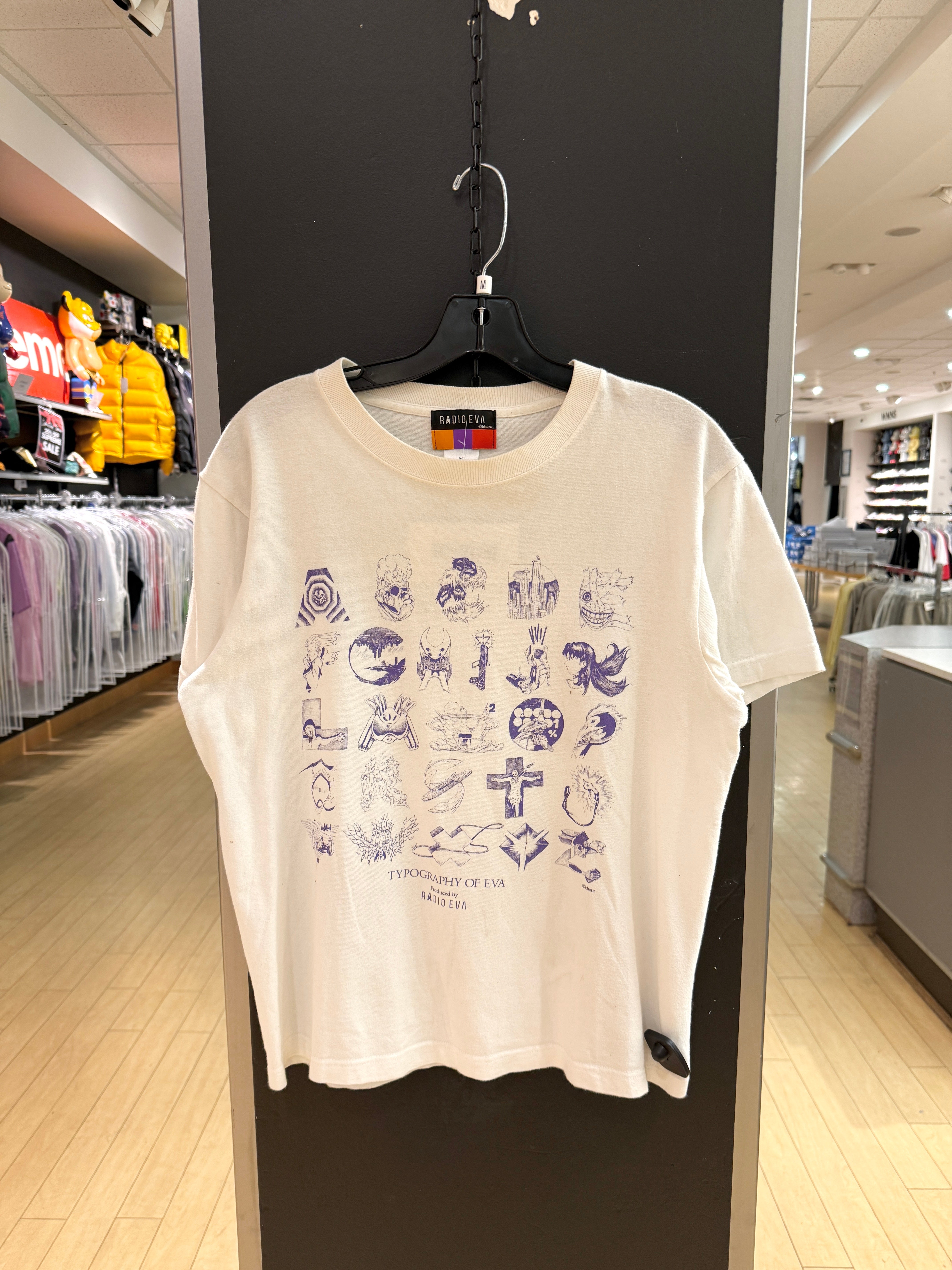 2010s Radio Eva Neon Genesis Evangelion Typography Tee Sz M