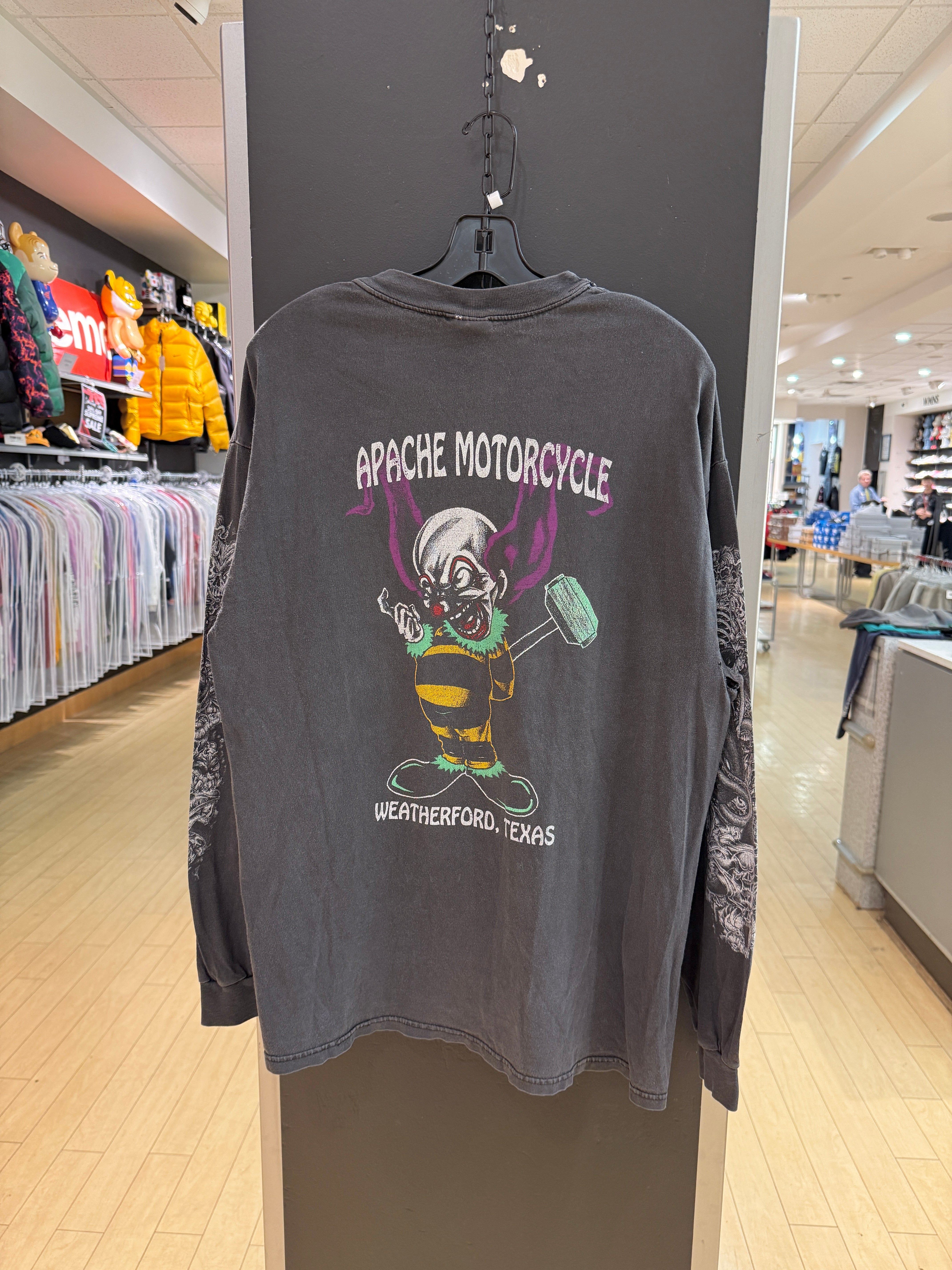 90s Apache Motorcycles Texas Long Sleeve Tee Sz L