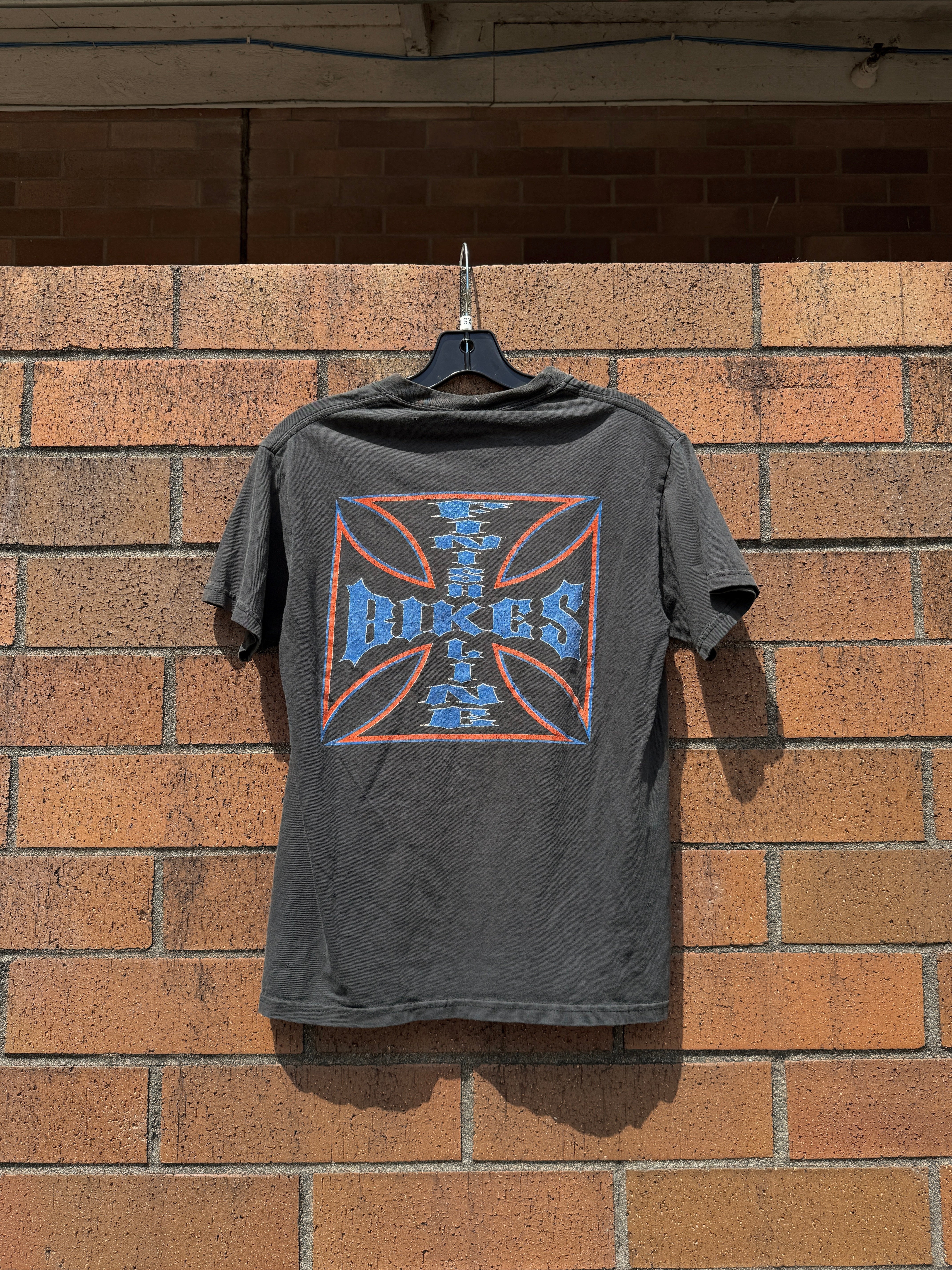 Y2K Finish Line Bike Shop Tee Size XS