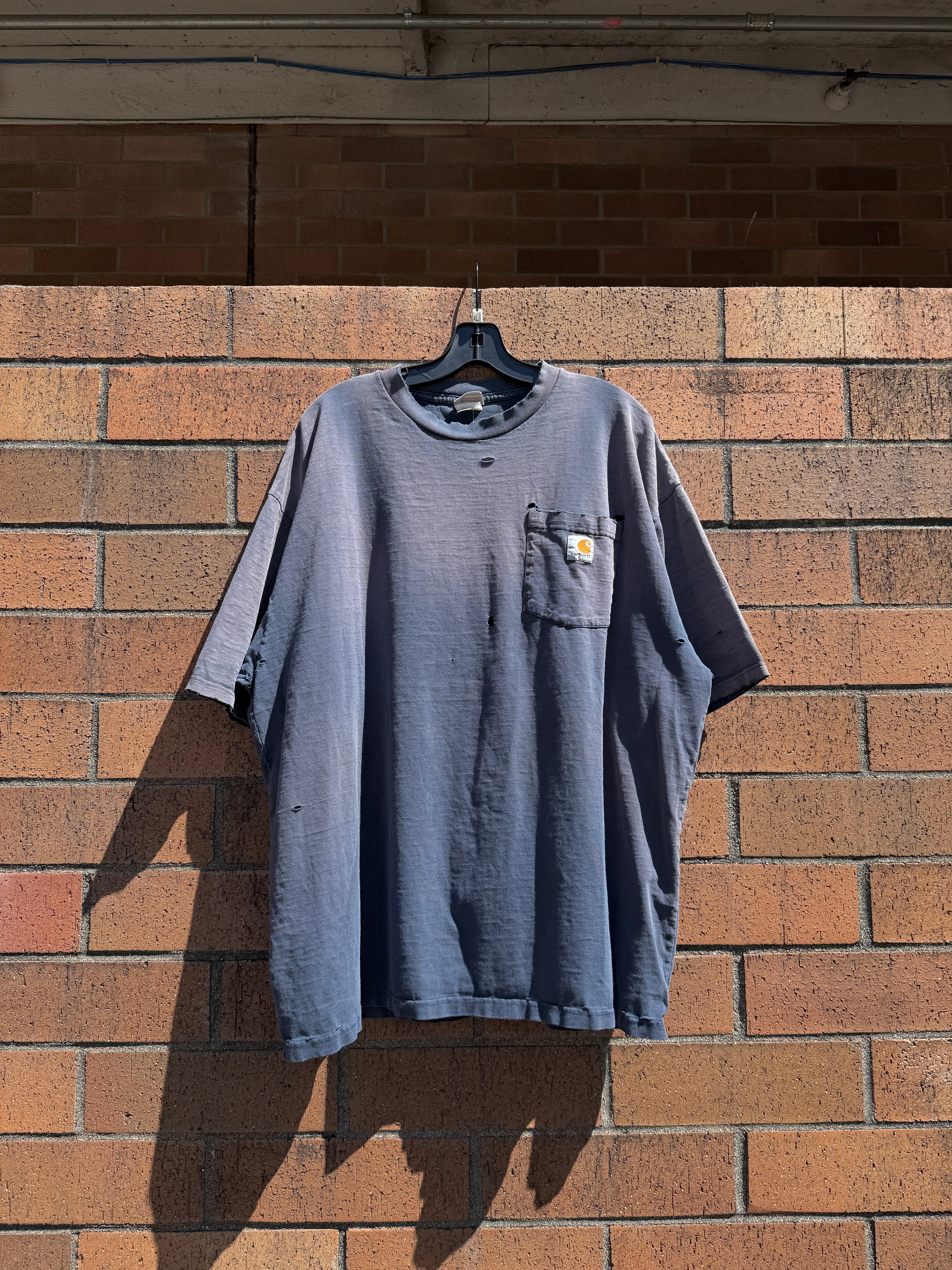 Y2K Carhartt Faded Navy Blue Pocket Tee Size XL