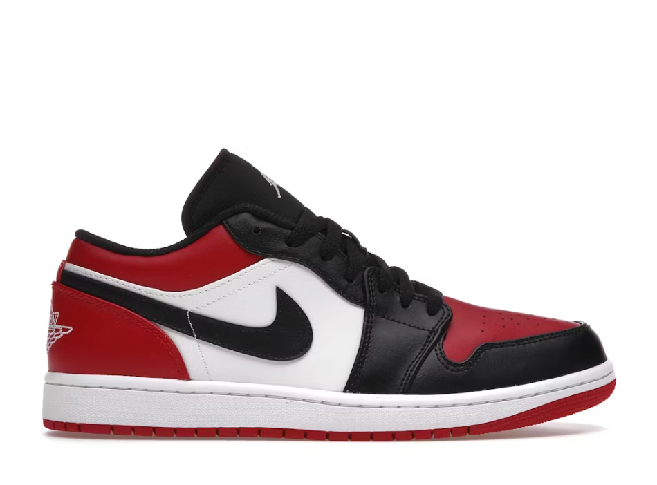 Jordan 1 Low Bred Toe Sz 8.5 MISSING LID