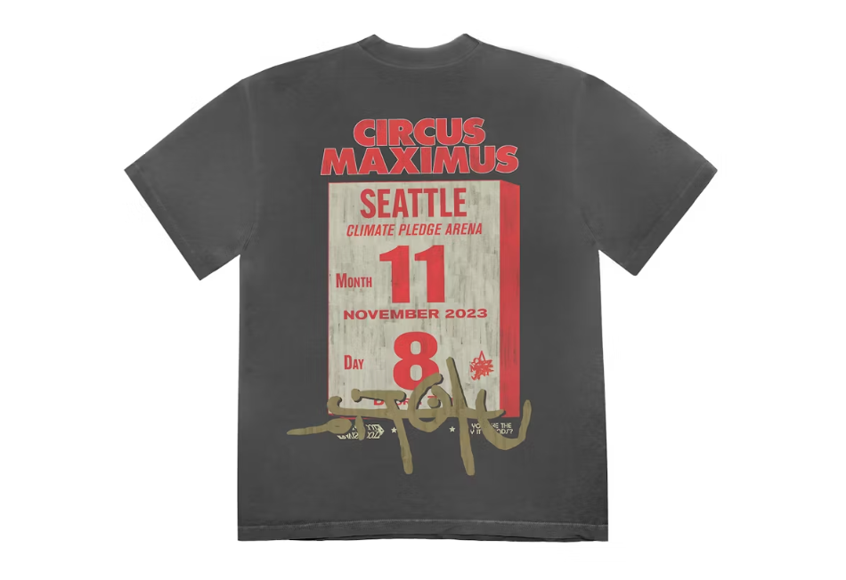 Travis Scott Utopia Is In Seattle Tee Black NWOT Sz L