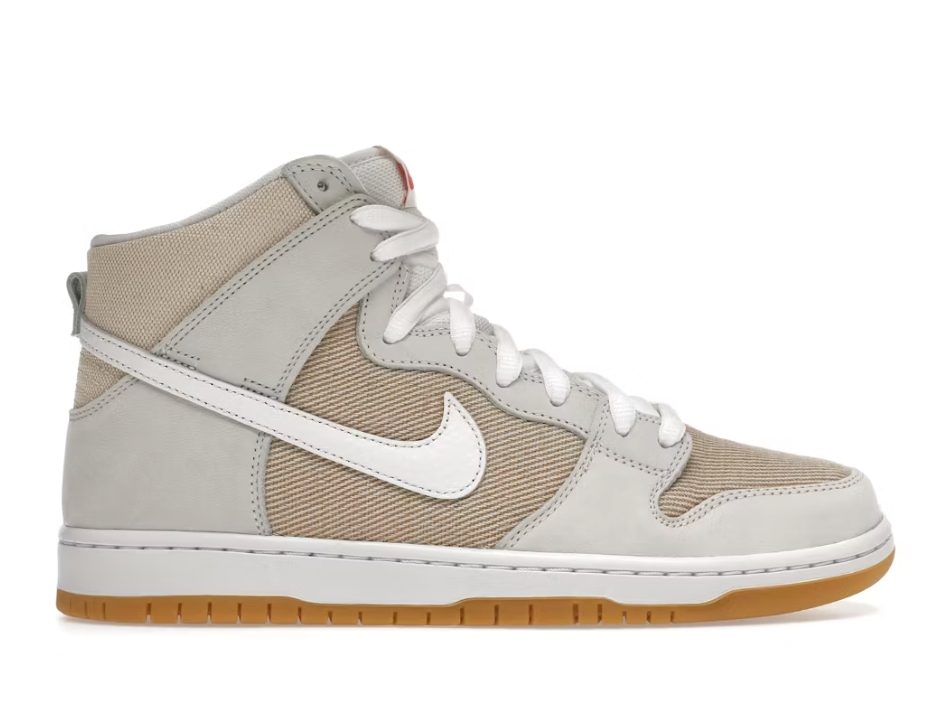 Nike SB Dunk High Pro Orange Label Unbleached Natural Sz 5