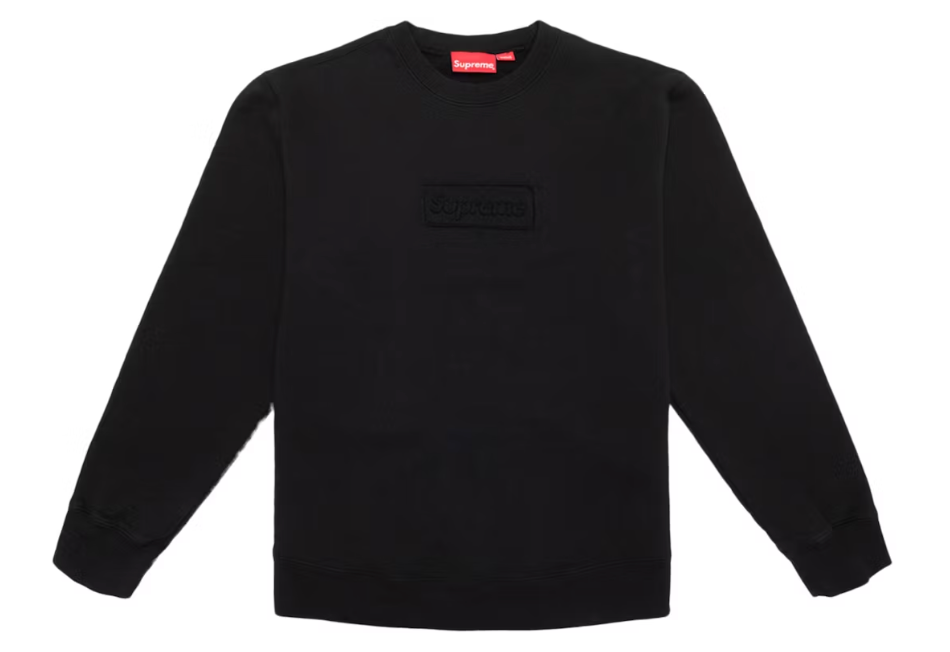 Supreme Cutout Box Logo Crewneck Black SS20 Sz Small (USED)