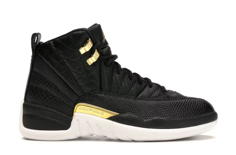 Jordan 12 Retro Black Metallic Gold White Sz 9 Men's (USED)