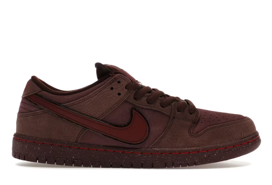 Nike SB Dunk Low City of Love Burgundy Crush SZ 9.5 MISSING LID