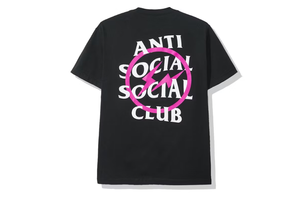 Anti Social Social Club x Fragment Pink Bolt Tee (FW19) Sz L