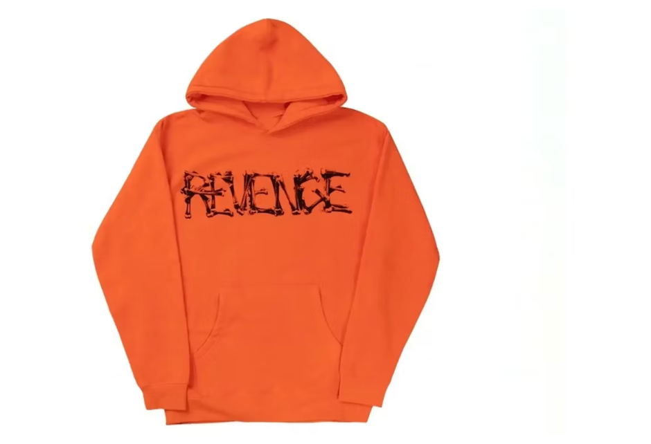 Revenge Durk Bones Hoodie Orange SZ M