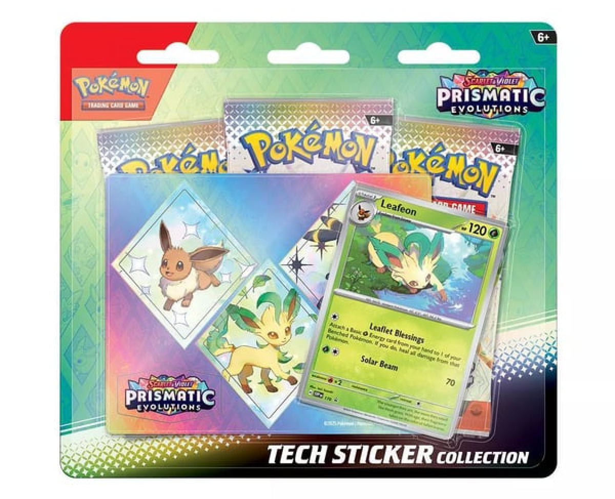 Pokèmon Scarlet & Violet Prismatic Evolutions Leafeon Tech Sticker Collection