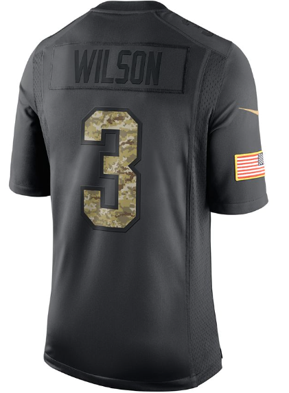 Russell Wilson Salute to Service Jersey Grey SZ SMALL