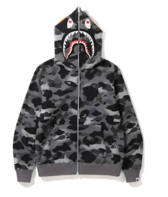 WMNS BAPE Shark Full Zip Hoodie Black (SZ XL WORN)