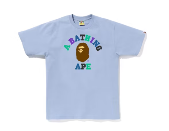 BAPE Colors College Tee (SS23) Sax Sz Large