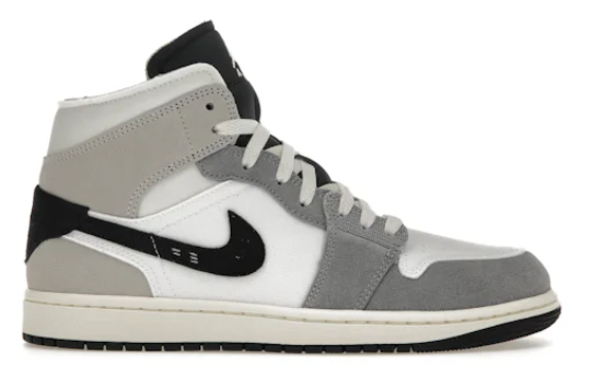 Jordan 1 Mid SE Craft White Cement Grey Black SZ 9.5