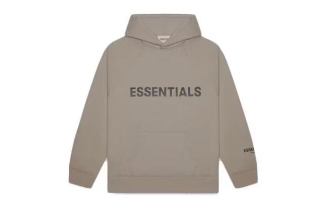 Fear of God Essentials Pullover Hoodie Applique Logo Taupe Sz Small