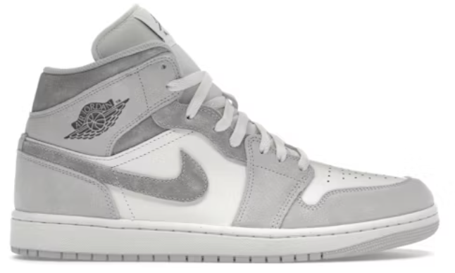 Jordan 1 Mid SE Neutral Grey Sail SZ 10 MISSING LID