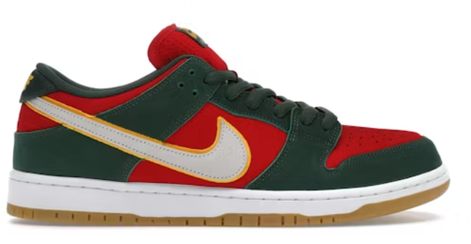 Nike SB Dunk Low Pro PRM Seattle Supersonics SZ 9.5 MISSING LID