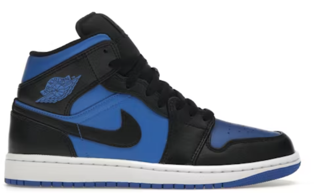 Jordan 1 Mid Black Royal Blue SZ 9.5 USED