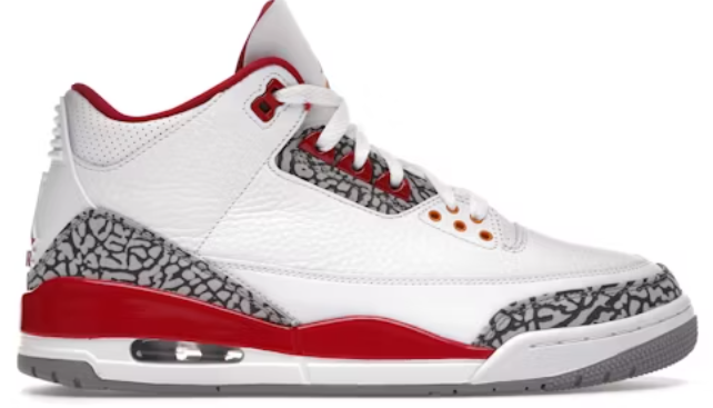 Jordan 3 Retro Cardinal Red SZ 12 USED