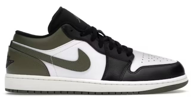 Jordan 1 Low Black Toe Medium Olive SZ 8