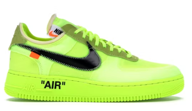 Nike Air Force 1 Low Off-White Volt SZ 10.5 USED