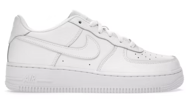 Nike Air Force 1 Low LE Triple White (GS) SZ 7Y MISSING LID