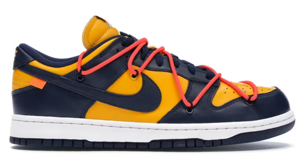 Nike Dunk Low Off-White University Gold SZ 12 USED