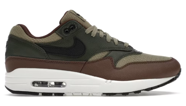 Nike Air Max 1 Essential PRM Neutral Olive Cacao Wow SZ 11.5 MISSING LID