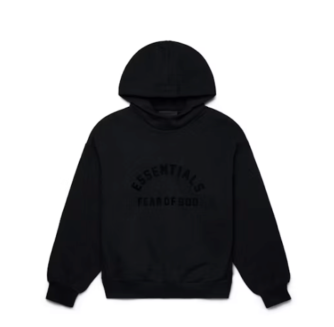 Fear of God Essentials Arch Logo Hoodie Jet Black Sz Large