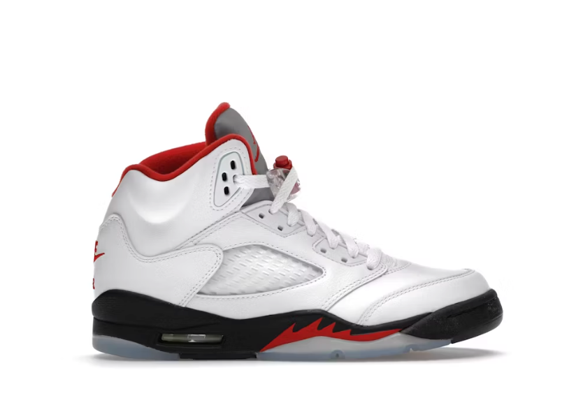 Jordan 5 Retro Fire Red Silver Tongue 7Y USED