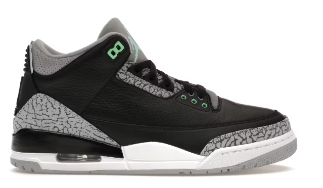 Jordan 3 Retro Green Glow SZ 11 MISSING LID
