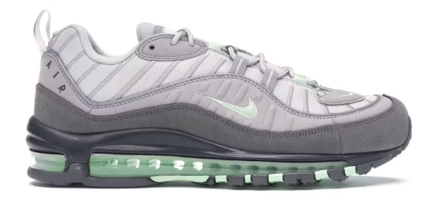Nike Air Max 98 Vast Grey Fresh Mint SZ 14 USED NO BOX