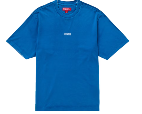 Supreme Overprint Small Box S/S Top Blue SZ M