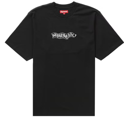 Supreme Banner S/S Top Black SZ XL