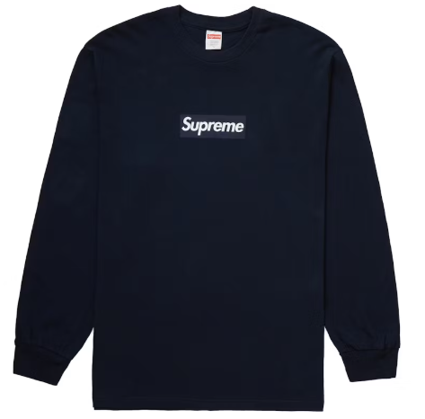 Supreme Box Logo L/S Tee Navy SZ XL