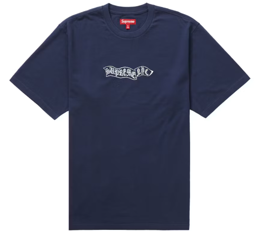 Supreme Banner S/S Top Dark Royal SZ XL