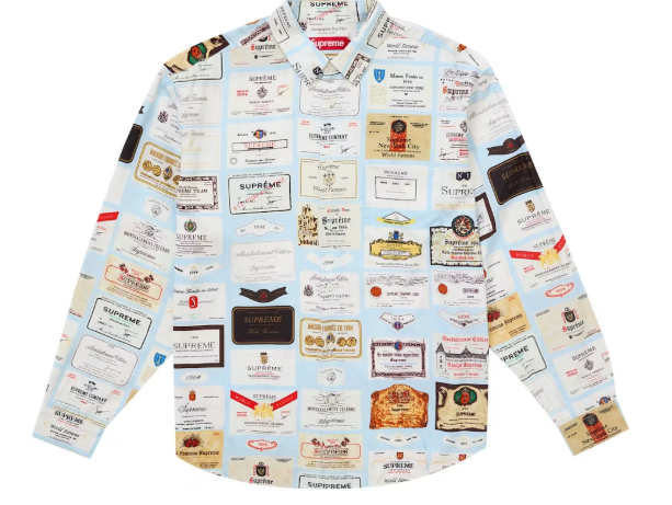 Supreme Label Shirt Light Blue SZ M