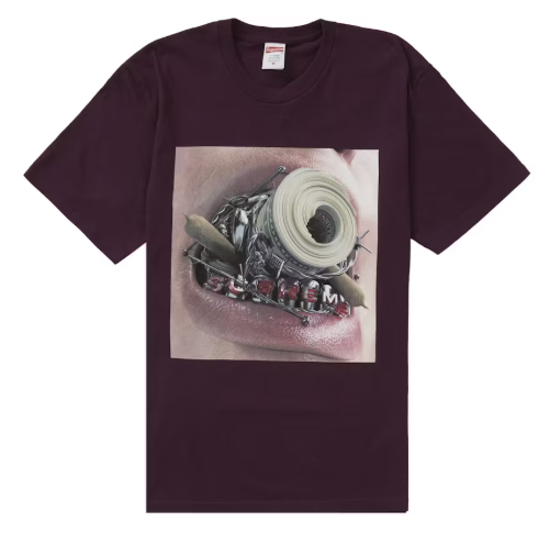 Supreme Braces Tee Eggplant SZ M