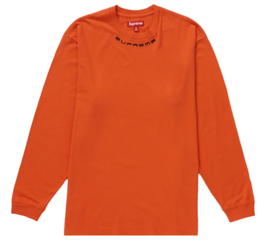 Supreme Collar Logo L/S Top Orange SZ XL
