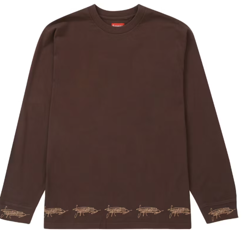 Supreme Signature L/S Top Dark Brown SZ L