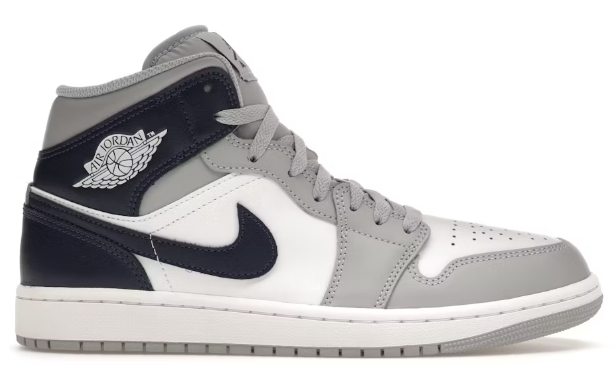 Jordan 1 Mid Wolf Grey Midnight Navy SZ 12 MISSING LID