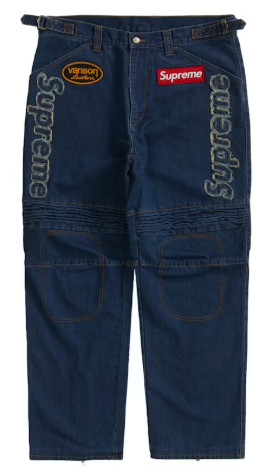 Supreme Vanson Leathers Cordura Denim Racing Pant Blue SZ 30