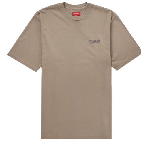 Supreme Washed Script S/S Top Tan SZ M