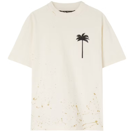 Palm Angels Pxp Painted Classic T-Shirt Butter/Black SZ XL