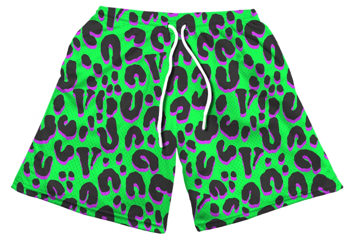 Vlone Rodman Cheetah Shorts Green SZ XL