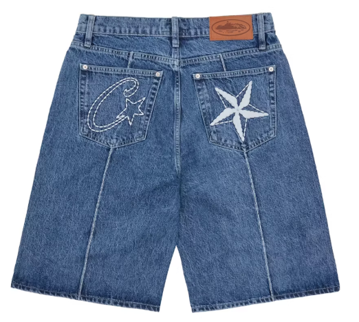 Corteiz C-Star Denim Jorts Faded Blue SZ XL
