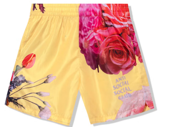 Anti Social Social Club Water Bored Swim Short Yellow SZ M